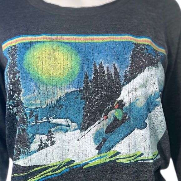 CHASER Retro Ski Graphic Long Sleeve Tee NWOT - Picture 3 of 11
